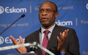 Eskom CEO, Tsediso Matona at the press conference. Image: The Sunday Times.