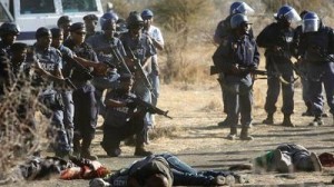 A scene from a massacre! After the August, 2012 shooting. Photo: SABC.