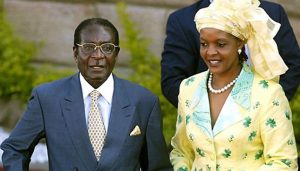 Grace Mugabe (right) with husband, President Robert Mugabe.