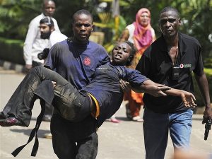 A scene from the attack at the Garrissa University in Kenya. Image: www.blurredculture.com